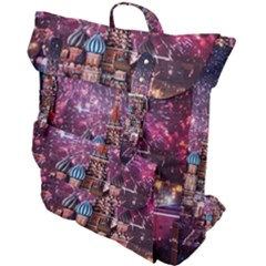 Moscow Kremlin Saint Basils Cathedral Architecture  Building Cityscape Night Fireworks Buckle Up Backpack