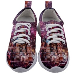 Moscow Kremlin Saint Basils Cathedral Architecture  Building Cityscape Night Fireworks Kids Athletic Shoes by Cowasu