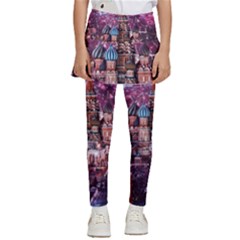 Moscow Kremlin Saint Basils Cathedral Architecture  Building Cityscape Night Fireworks Kids  Skirted Pants by Cowasu