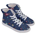 Cat Cosmos Cosmonaut Rocket Women s Hi-Top Skate Sneakers View3