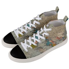 Vintage World Map Men s Mid-top Canvas Sneakers