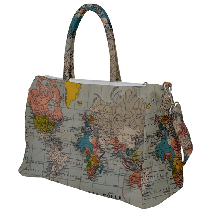 Vintage World Map Duffel Travel Bag