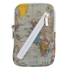 Vintage World Map Belt Pouch Bag (small)