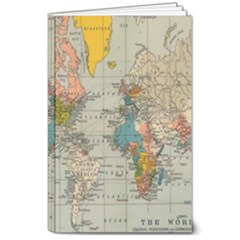 Vintage World Map 8  X 10  Softcover Notebook