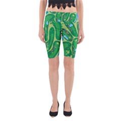 Golf Course Par Golf Course Green Yoga Cropped Leggings by Cowasu