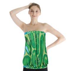 Golf Course Par Golf Course Green Strapless Top by Cowasu