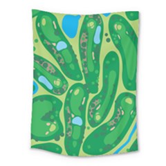 Golf Course Par Golf Course Green Medium Tapestry by Cowasu