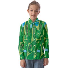 Golf Course Par Golf Course Green Kids  Long Sleeve Shirt by Cowasu