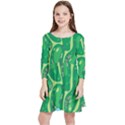 Golf Course Par Golf Course Green Kids  Quarter Sleeve Skater Dress View1