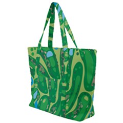 Golf Course Par Golf Course Green Zip Up Canvas Bag by Cowasu