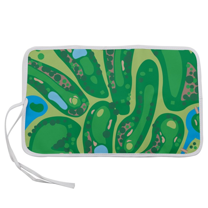 Golf Course Par Golf Course Green Pen Storage Case (S)