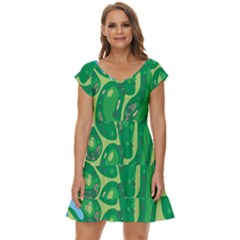 Golf Course Par Golf Course Green Short Sleeve Tiered Mini Dress by Cowasu