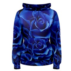 Blue Roses Flowers Plant Romance Blossom Bloom Nature Flora Petals Women s Pullover Hoodie by Cowasu