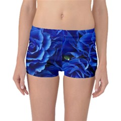 Blue Roses Flowers Plant Romance Blossom Bloom Nature Flora Petals Boyleg Bikini Bottoms by Cowasu