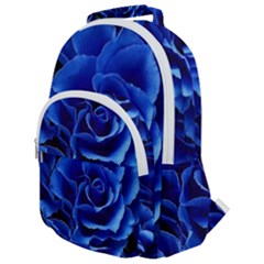 Blue Roses Flowers Plant Romance Blossom Bloom Nature Flora Petals Rounded Multi Pocket Backpack