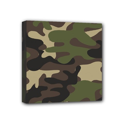 Texture Military Camouflage Repeats Seamless Army Green Hunting Mini Canvas 4  x 4  (Stretched)