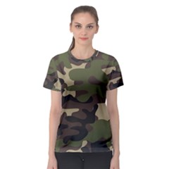 Texture Military Camouflage Repeats Seamless Army Green Hunting Women s Sport Mesh Tee