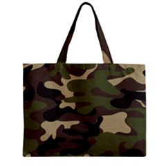 Texture Military Camouflage Repeats Seamless Army Green Hunting Zipper Mini Tote Bag by Cowasu