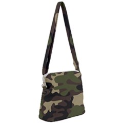 Texture Military Camouflage Repeats Seamless Army Green Hunting Zipper Messenger Bag