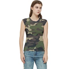 Texture Military Camouflage Repeats Seamless Army Green Hunting Women s Raglan Cap Sleeve Tee