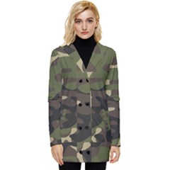 Texture Military Camouflage Repeats Seamless Army Green Hunting Button Up Hooded Coat 