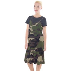 Texture Military Camouflage Repeats Seamless Army Green Hunting Camis Fishtail Dress