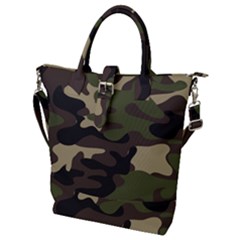 Texture Military Camouflage Repeats Seamless Army Green Hunting Buckle Top Tote Bag by Cowasu