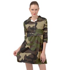 Texture Military Camouflage Repeats Seamless Army Green Hunting Mini Skater Shirt Dress