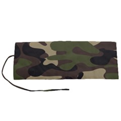 Texture Military Camouflage Repeats Seamless Army Green Hunting Roll Up Canvas Pencil Holder (s) by Cowasu