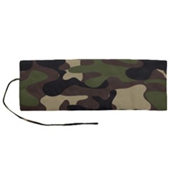 Texture Military Camouflage Repeats Seamless Army Green Hunting Roll Up Canvas Pencil Holder (m) by Cowasu