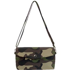 Texture Military Camouflage Repeats Seamless Army Green Hunting Removable Strap Clutch Bag by Cowasu