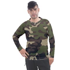 Texture Military Camouflage Repeats Seamless Army Green Hunting Men s Pique Long Sleeve Tee