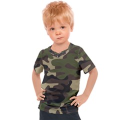 Texture Military Camouflage Repeats Seamless Army Green Hunting Kids  Sports Tee