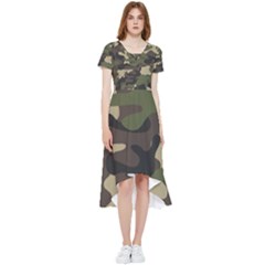 Texture Military Camouflage Repeats Seamless Army Green Hunting High Low Boho Dress
