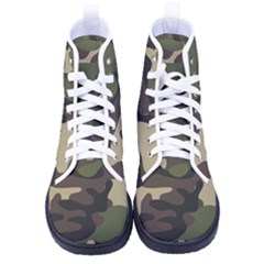 Texture Military Camouflage Repeats Seamless Army Green Hunting Men s High-Top Canvas Sneakers