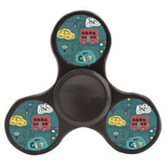 Seamless Pattern With Vehicles Building Road Finger Spinner