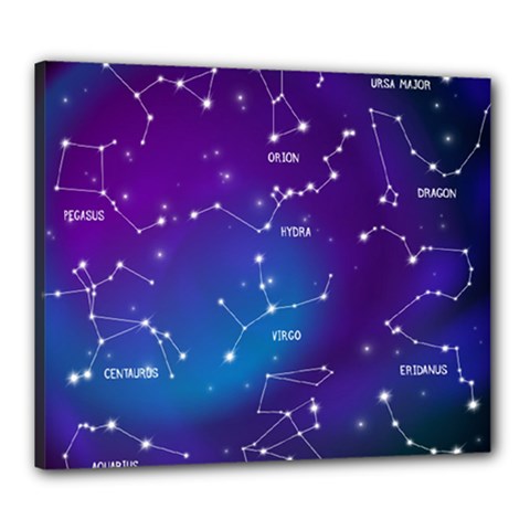Realistic Night Sky With Constellations Canvas 24  X 20  (stretched) by Cowasu