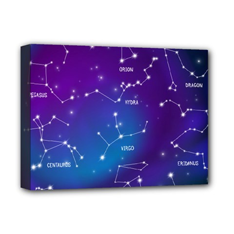 Realistic Night Sky With Constellations Deluxe Canvas 16  X 12  (stretched)  by Cowasu