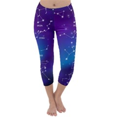 Realistic Night Sky With Constellations Capri Winter Leggings  by Cowasu