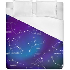 Realistic Night Sky With Constellations Duvet Cover (california King Size) by Cowasu