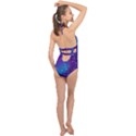 Realistic Night Sky With Constellations Halter Front Plunge Swimsuit View2