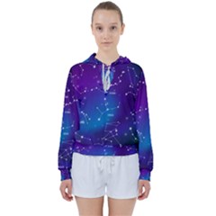 Realistic Night Sky With Constellations Women s Tie Up Sweat by Cowasu