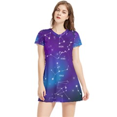 Realistic Night Sky With Constellations Women s Sports Skirt by Cowasu