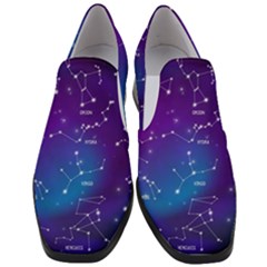 Realistic Night Sky With Constellations Women Slip On Heel Loafers by Cowasu