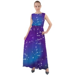 Realistic Night Sky With Constellations Chiffon Mesh Boho Maxi Dress by Cowasu