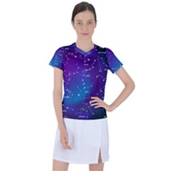 Realistic Night Sky With Constellations Women s Sports Top by Cowasu