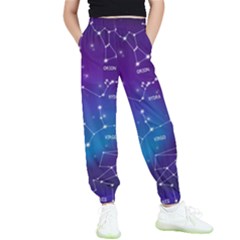 Realistic Night Sky With Constellations Kids  Elastic Waist Pants by Cowasu