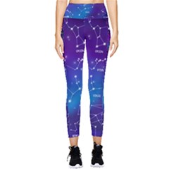 Realistic Night Sky With Constellations Pocket Leggings 