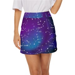 Realistic Night Sky With Constellations Mini Front Wrap Skirt by Cowasu