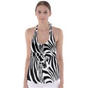 Animal Cute Pattern Art Zebra Babydoll Tankini Top View1